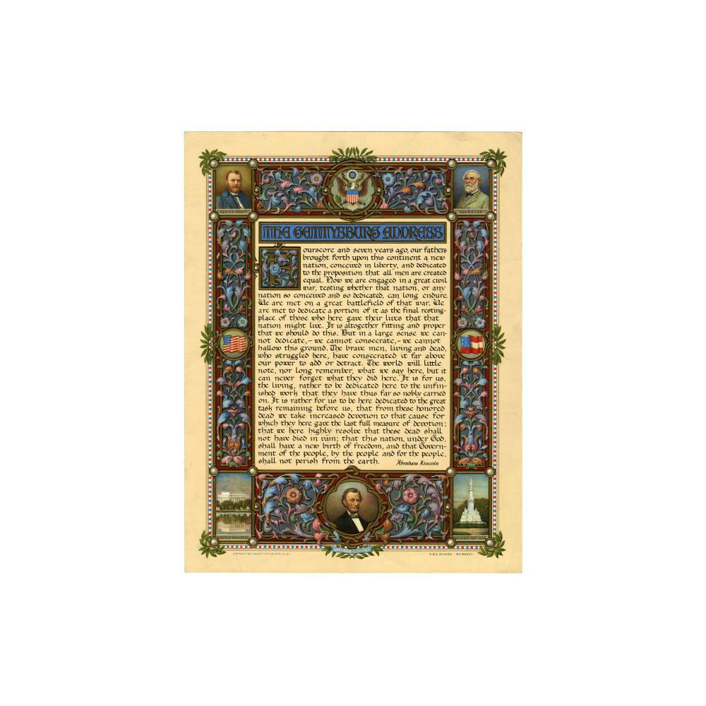 Image: Gettysburg Address print