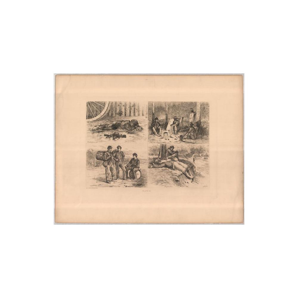 Image: Plate 29:  Four Scenes Depicting Life as a Soldier