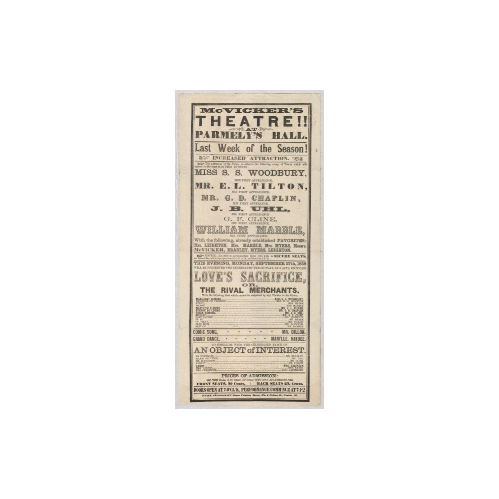 Image: McVicker's Theatre playbill