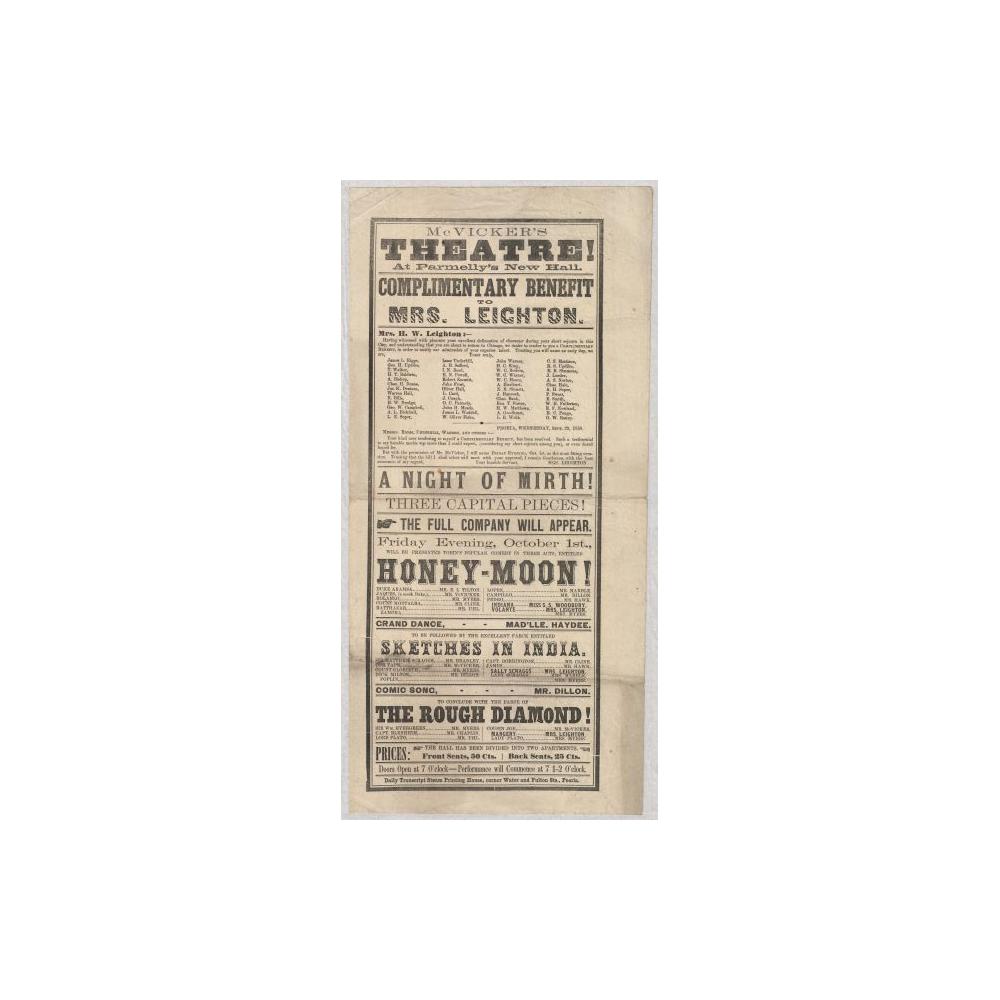 Image: McVicker's Theatre playbill