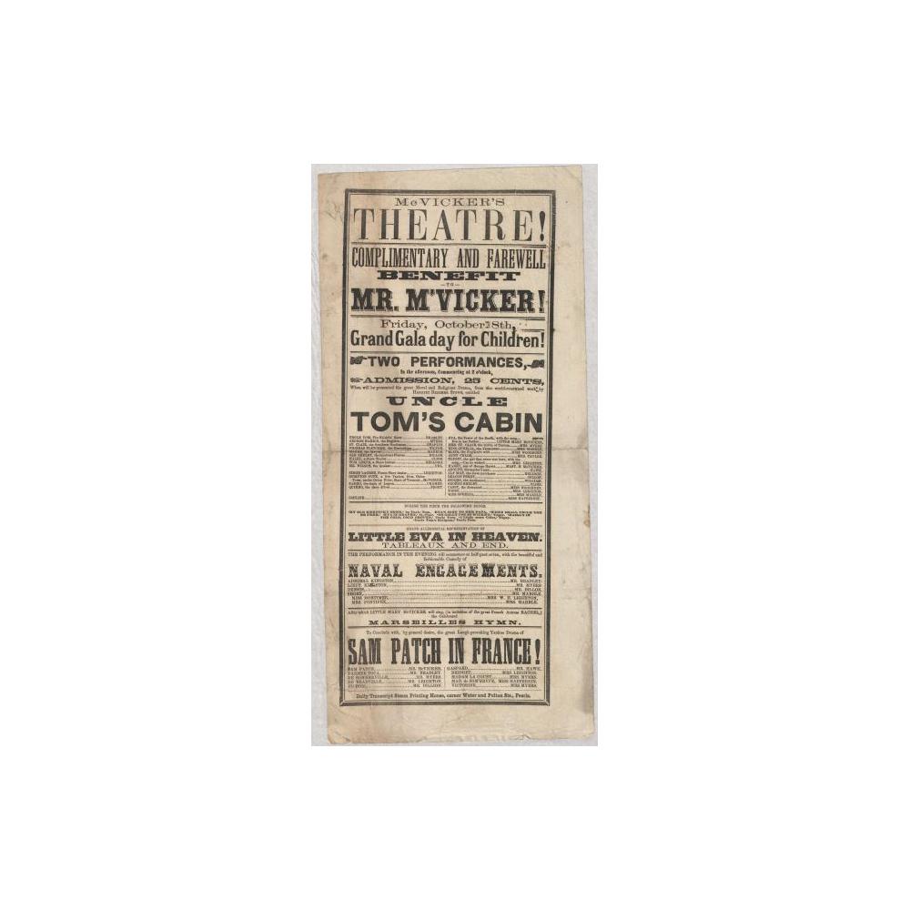 McVicker's Theatre playbill | The Lincoln Financial Foundation Collection