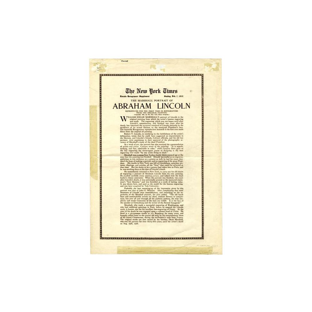 Image: Marshall Portrait of Abraham Lincoln