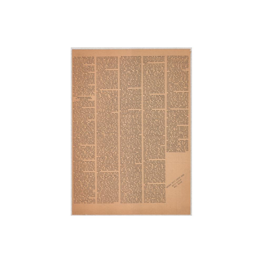 Image: Abraham Lincoln by S. Grant Johnson