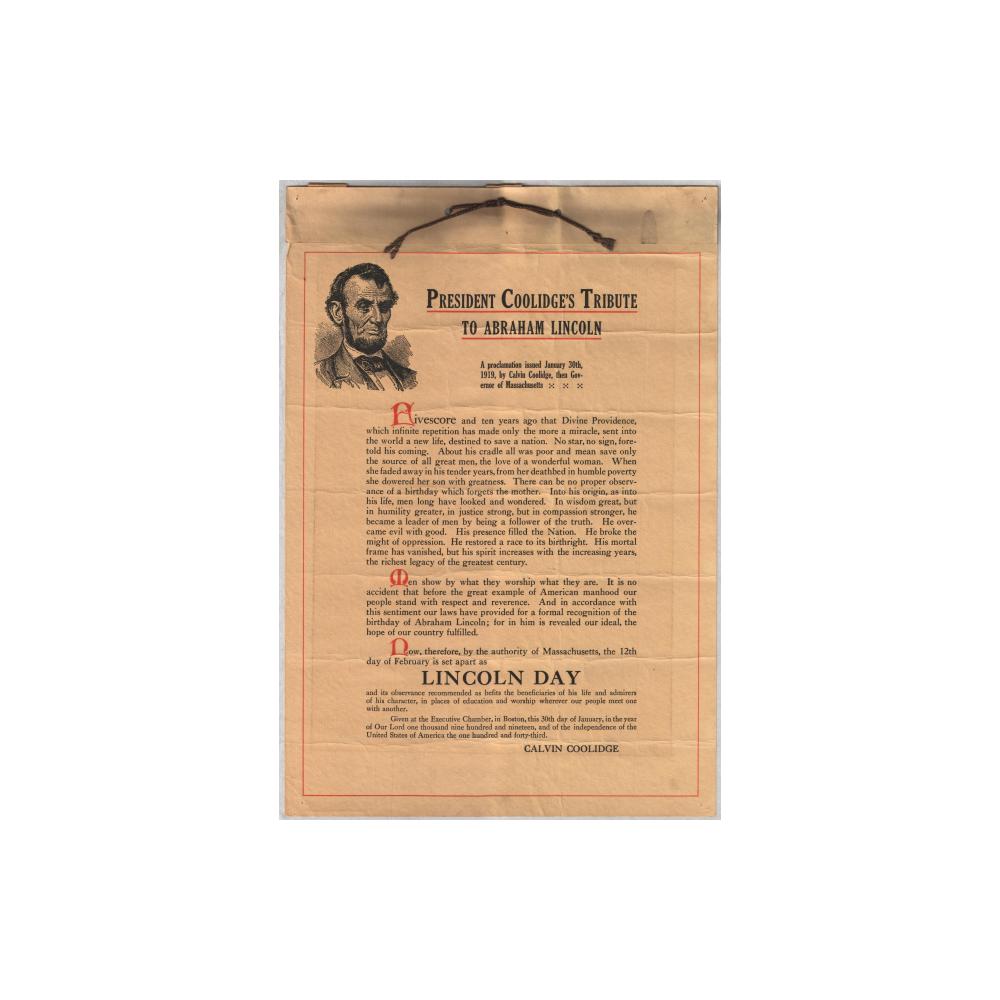 Image: President Coolidge's Tribute to Abraham Lincoln