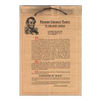 Image: President Coolidge's Tribute to Abraham Lincoln