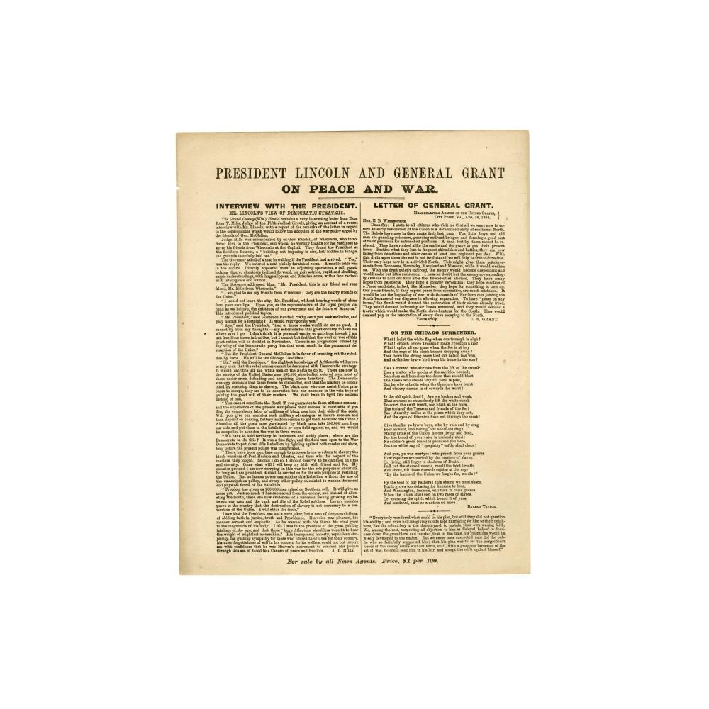 Image: President Lincoln and General Grant on Peace and War