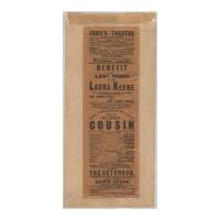 Image: Reproduction playbill for Ford's Theatre, April 14th, 1865