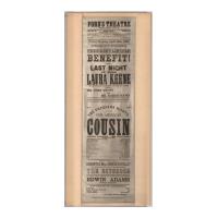 Image: Reproduction playbill for Ford's Theatre, April 14th, 1865