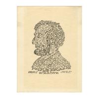 Image: Calligraphic portrait of President Abraham Lincoln