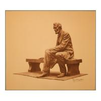 Image: Seated Lincoln statue lithograph