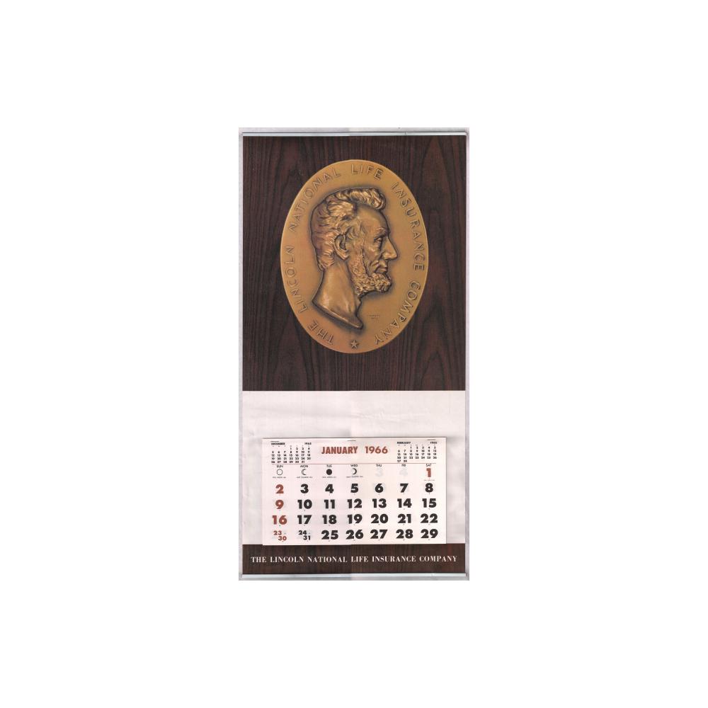 Image: 1966 Lincoln National Life Insurance Company wall calendar