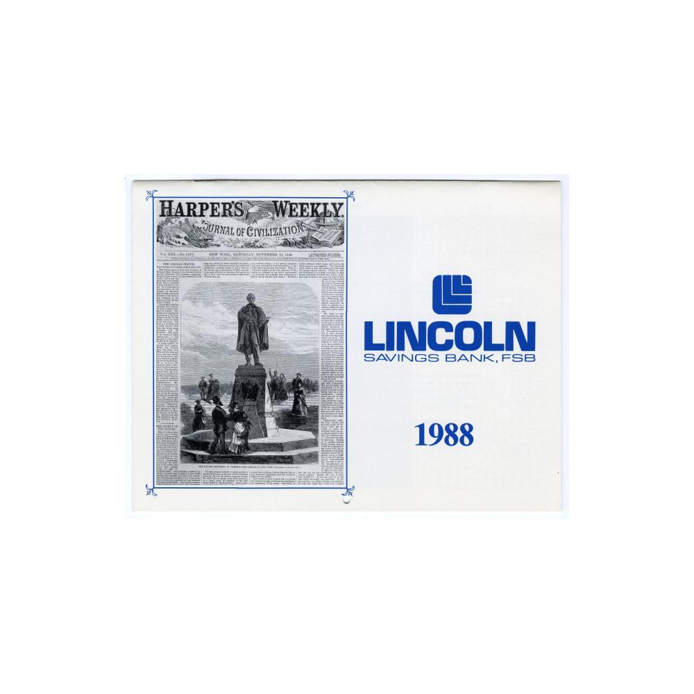 Image: 1988 Lincoln Savings Bank calendar