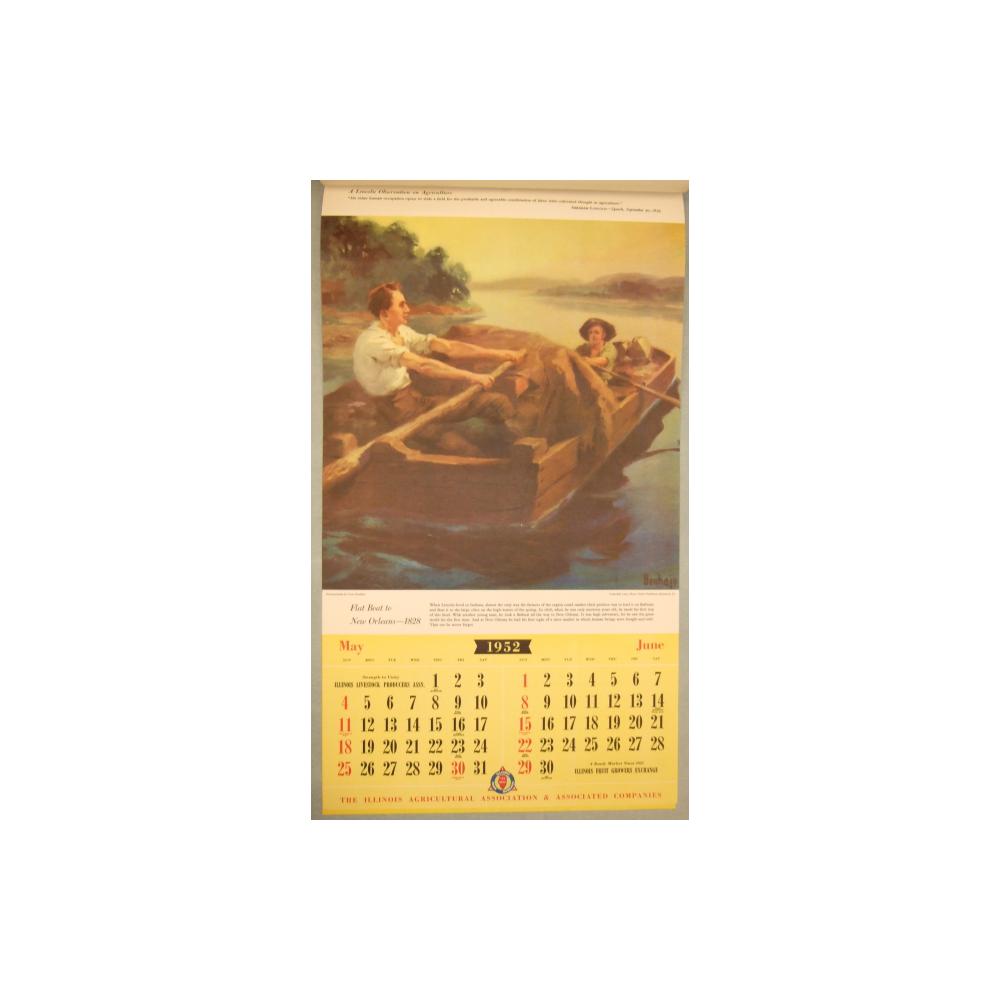 Image: 1952 Illinois Agricultural Association & Associated Companies wall calendar