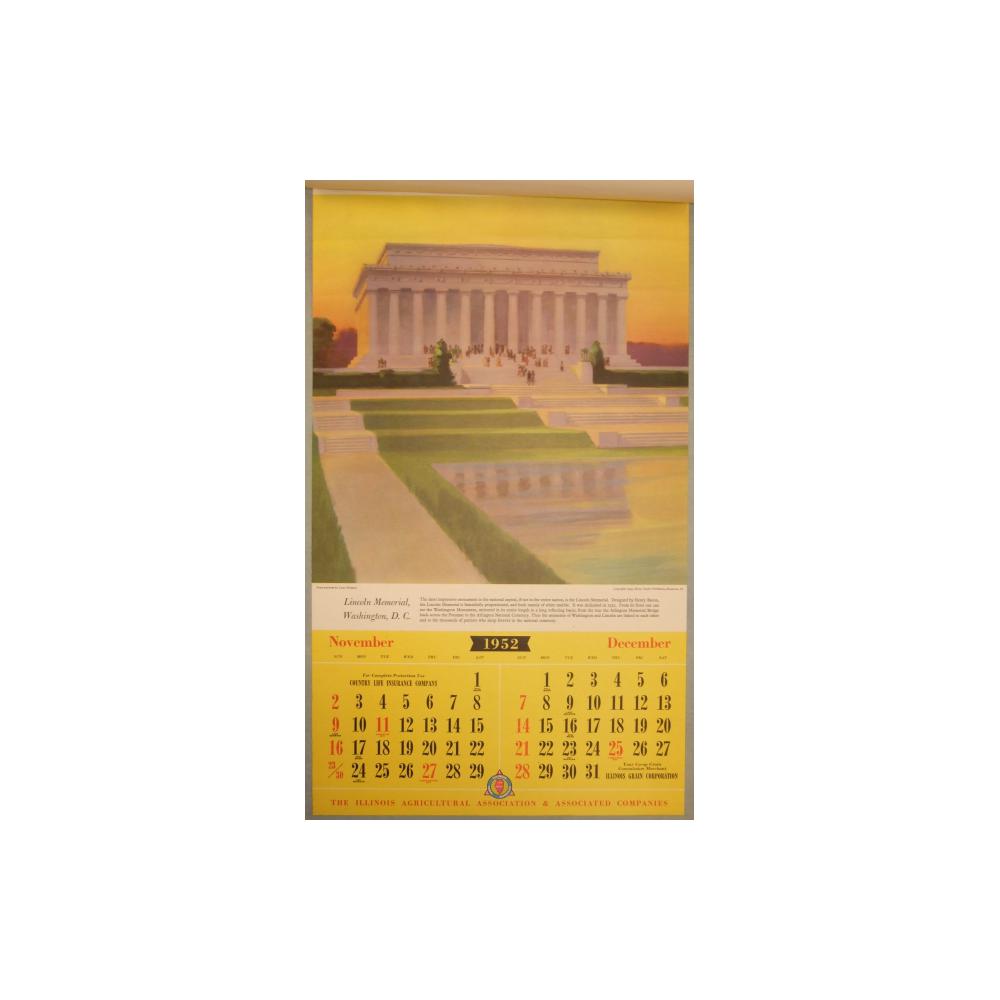 Image: 1952 Illinois Agricultural Association & Associated Companies wall calendar