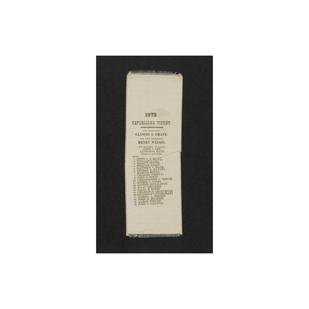 Image: 1872 Ulysses S. Grant campaign ribbon