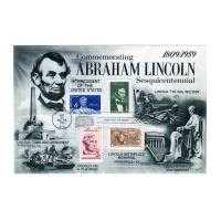 Image: Commemorative envelope with four Lincoln stamps