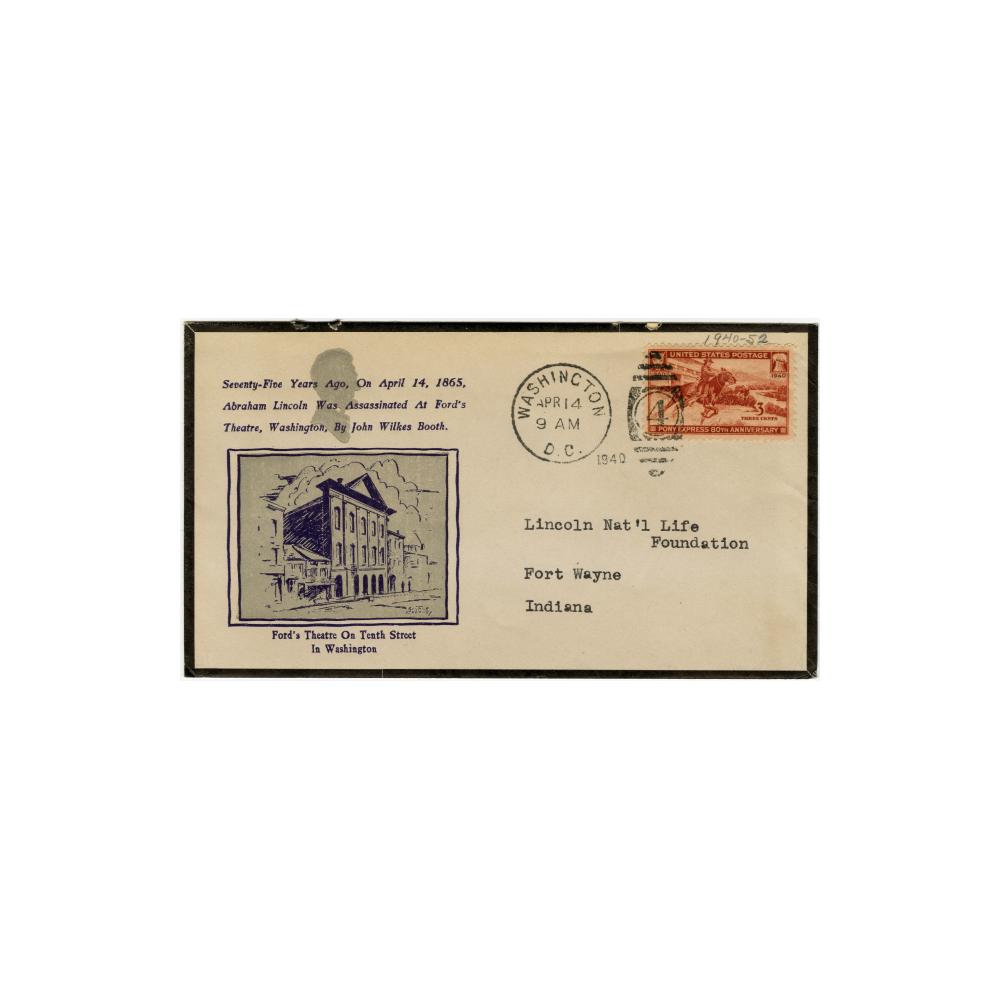 Image: Commemorative Ford's Theatre cacheted cover