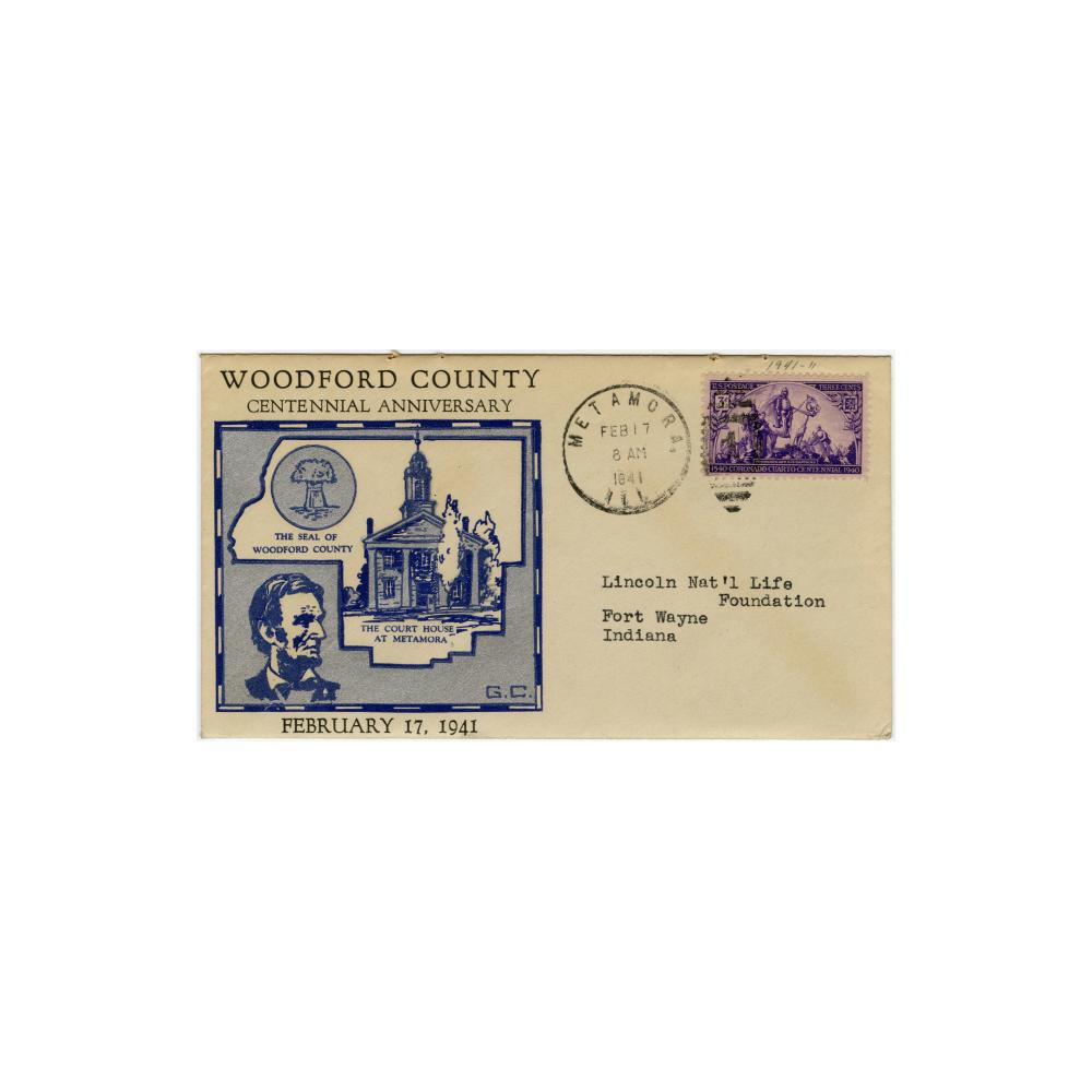 Image: Woodford County Centennial Anniversary cachet