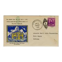 Image: Commemorative cachet for Lincoln's 1840 speech delivered at Carlinville