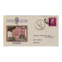 Image: Commemorative cachet for Lincoln's 1840 speech delivered at Alton