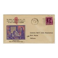 Image: Commemorative cachet for Lincoln's Admission to the Illinois Supreme Court