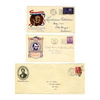 Image: Folder of Lincoln-related philatelic items