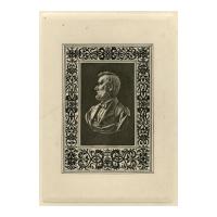 Image: Engraving of bust of President Abraham Lincoln