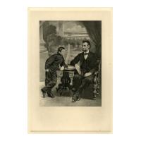 Image: President Abraham Lincoln and son engraving