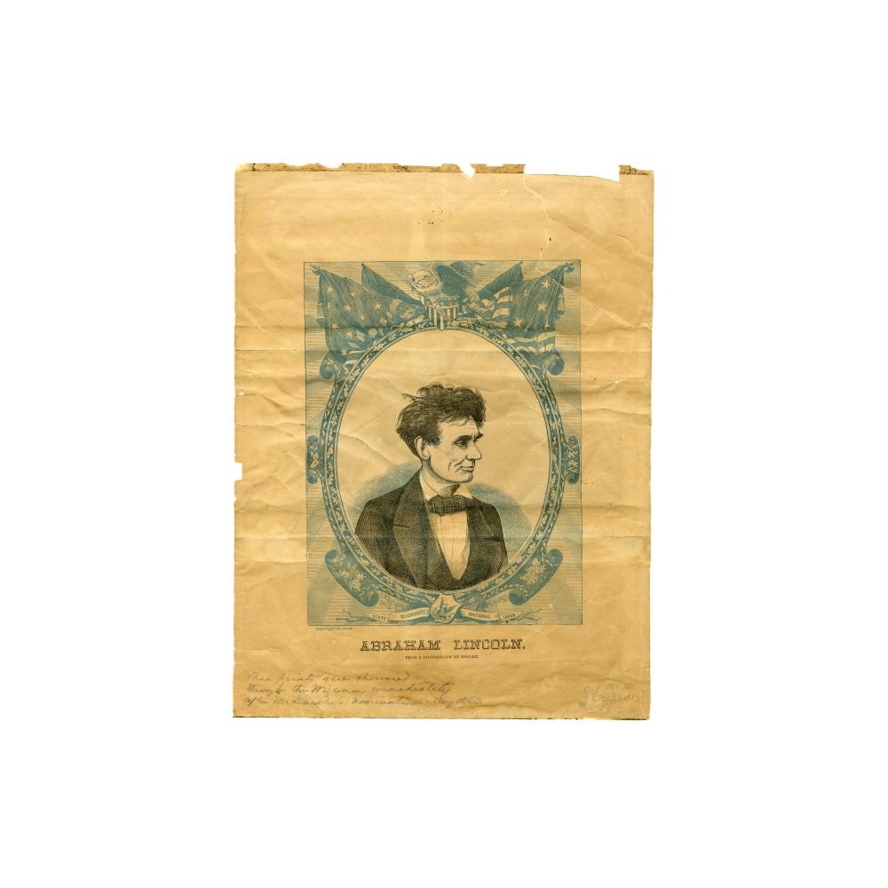 Image: Abraham Lincoln from a Photograph by Hesler, Issued for the 1860 Republican National Convention