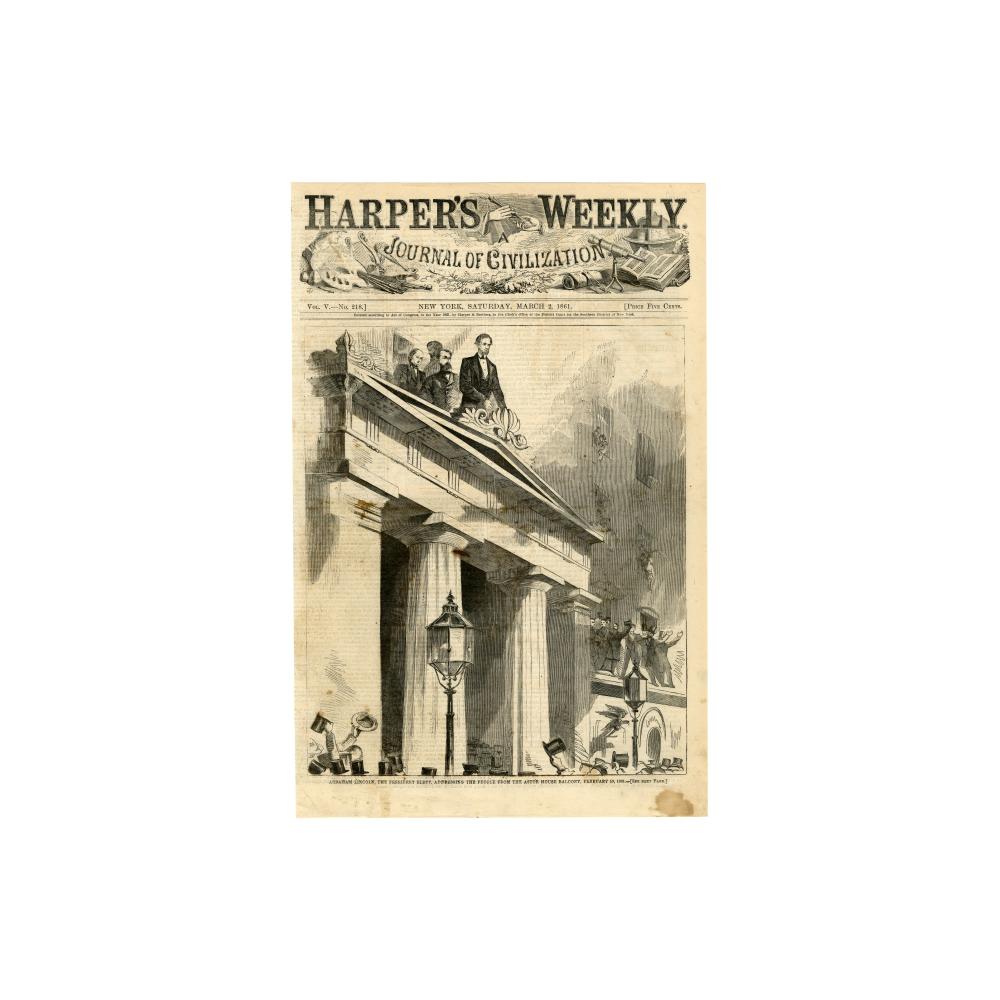 Image: Abraham Lincoln, the President Elect, Addressing the People from the Astor House Balcony, February 19, 1861