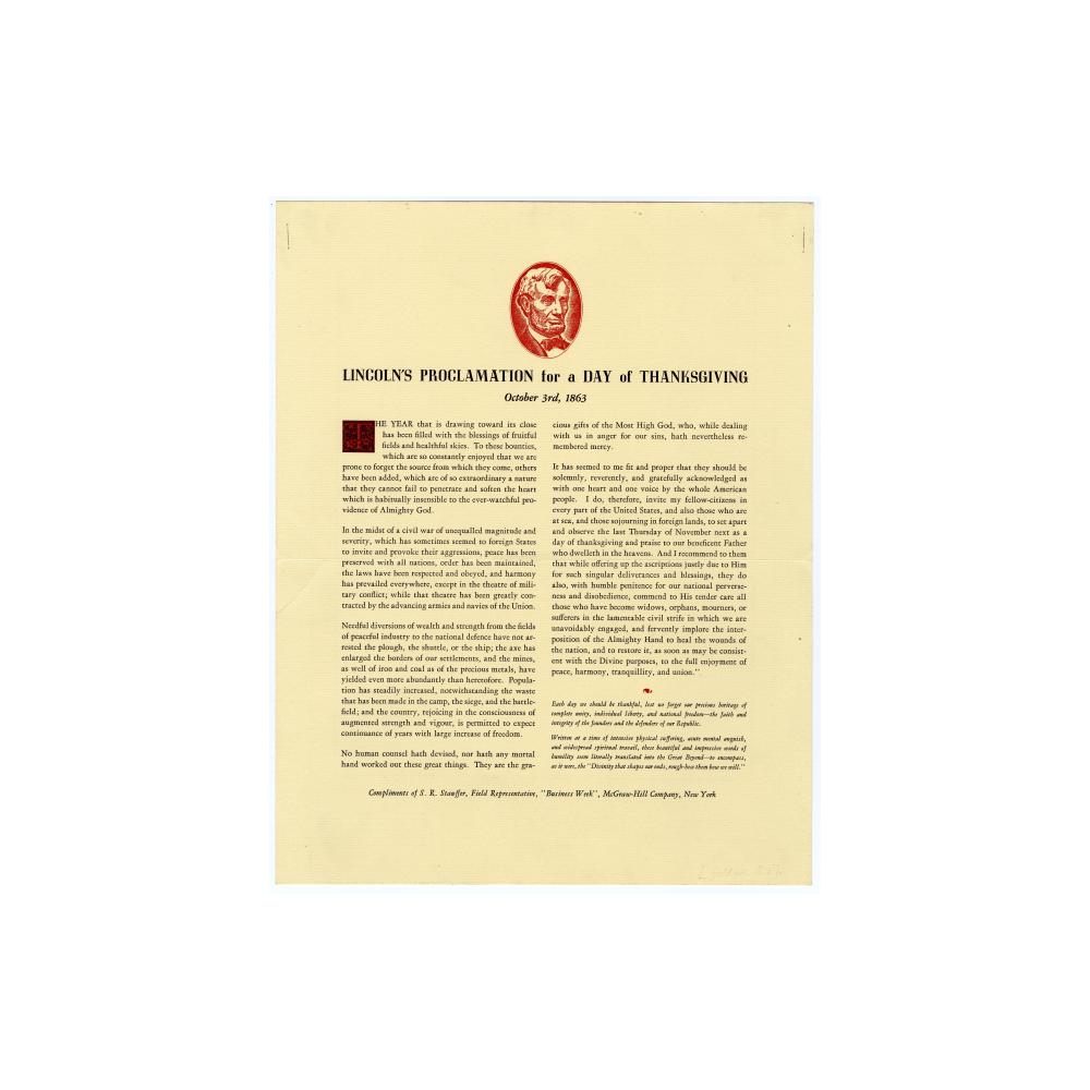 Image: Lincoln's Proclamation for a Day of Thanksgiving