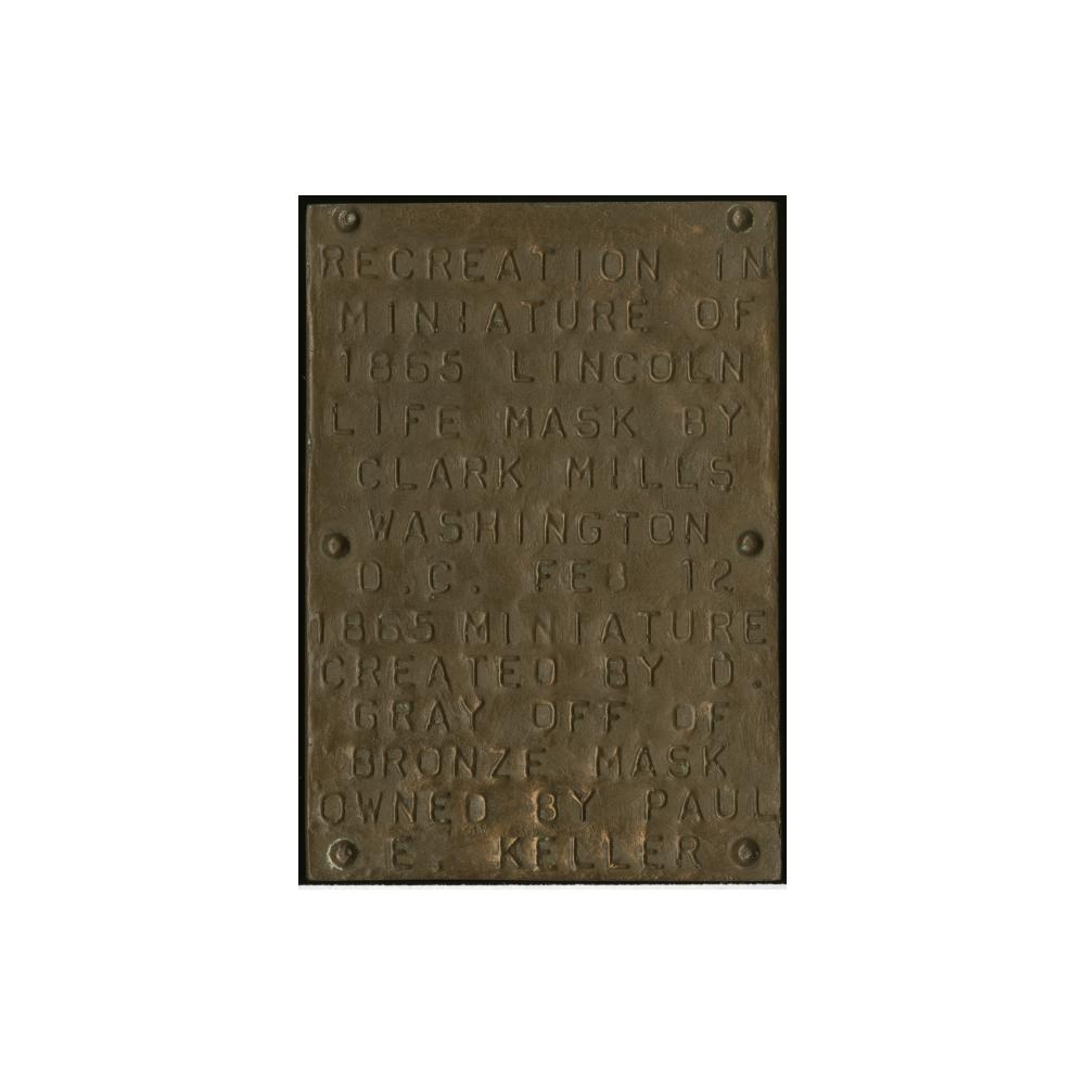 Image: President Lincoln miniature life mask