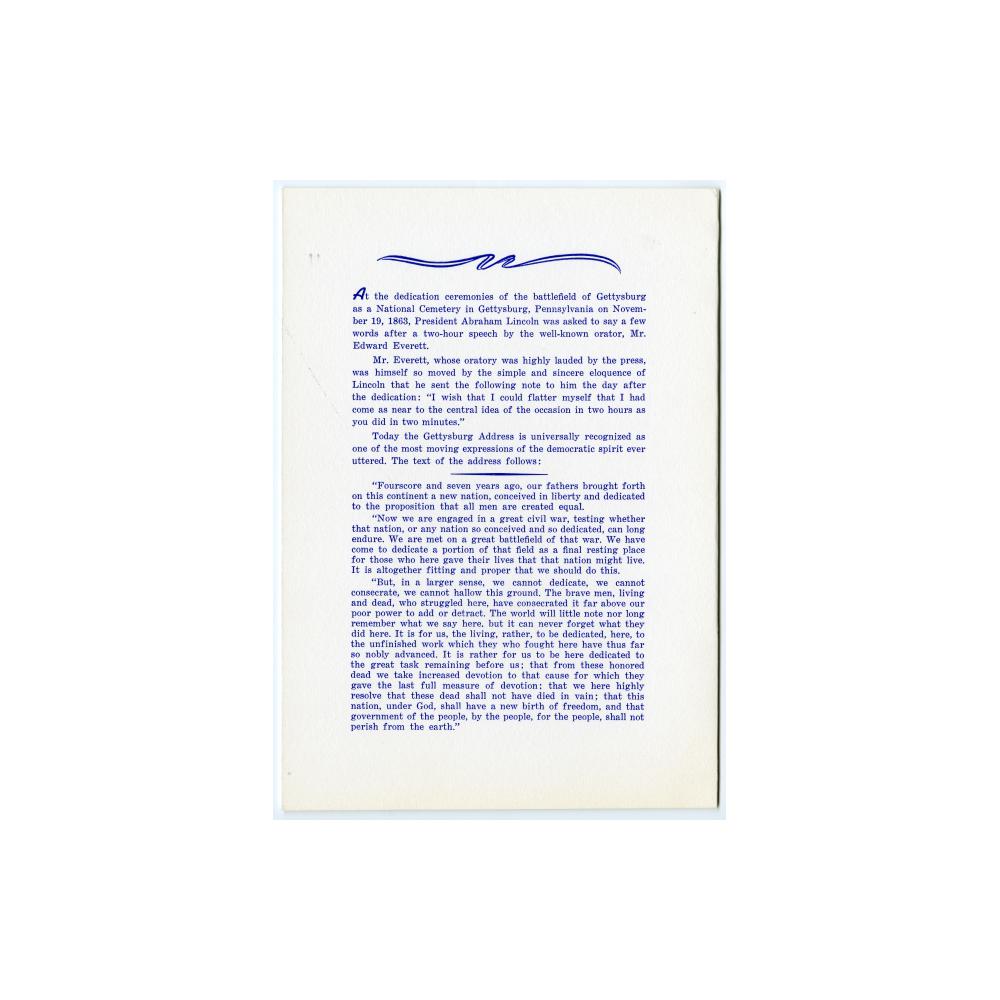 Image: Lincoln's Gettysburg Address woven picture