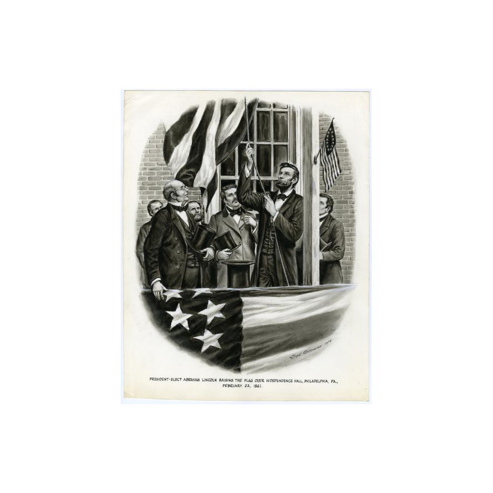 Image: Abraham Lincoln Raising the Flag Over Independence Hall