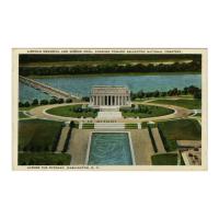 Image: Lincoln Memorial and Mirror Pool, Looking Toward Arlington National Cemetery Across the Potomac, Washington, D. C.