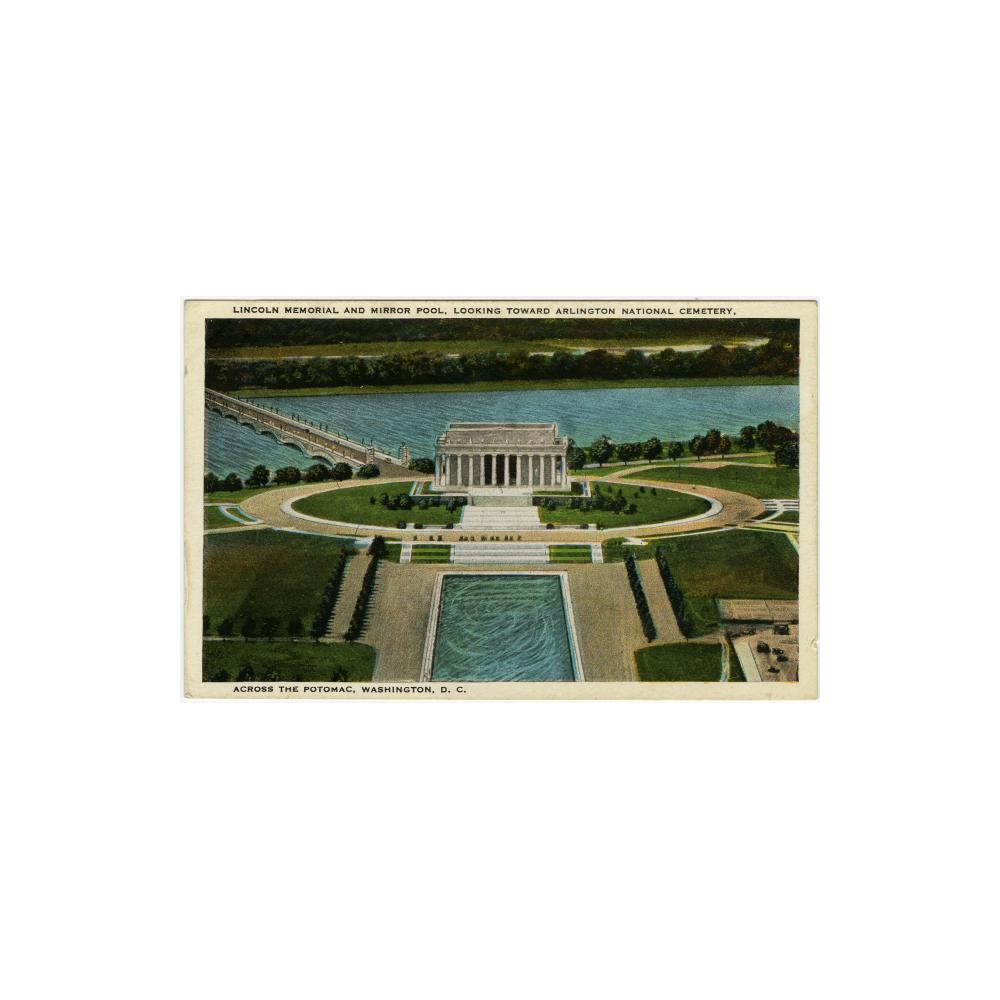 Image: Lincoln Memorial and Mirror Pool, Looking Toward Arlington National Cemetery Across the Potomac, Washington, D. C.