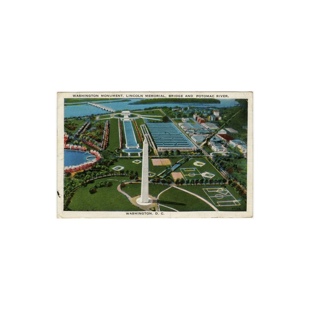 Image: Washington Monument, Lincoln Memorial, Bridge and Potomac River