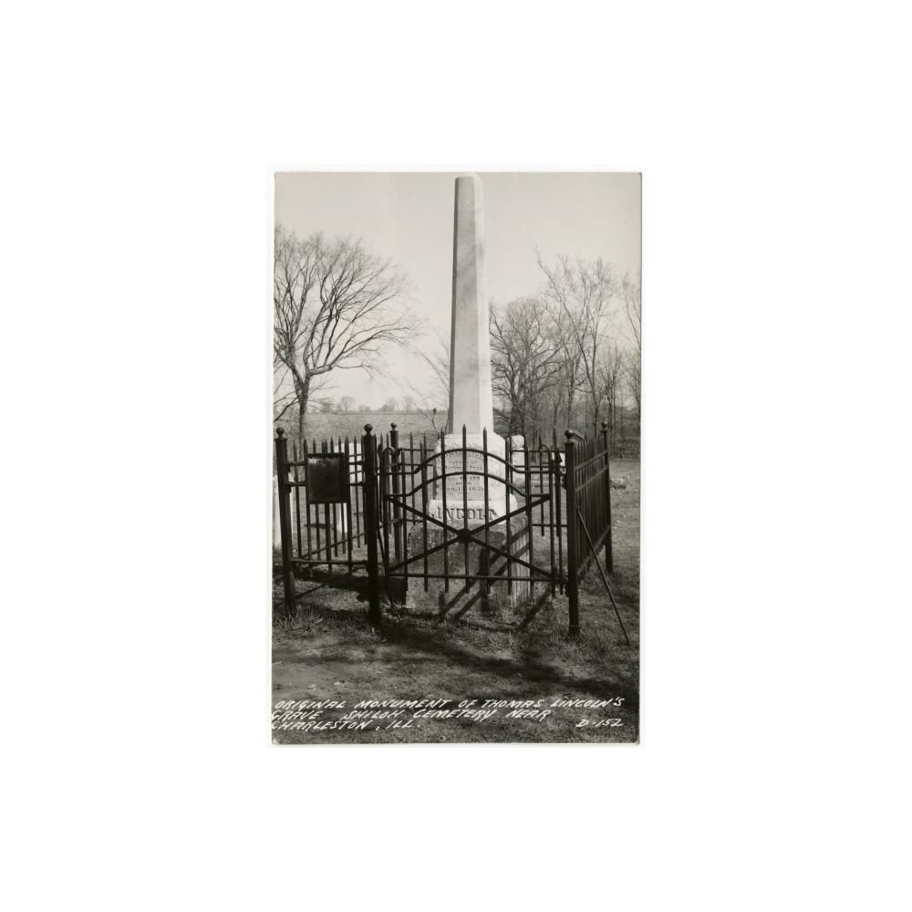 Image: Original Monument of Thomas Lincoln's Grave