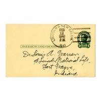 Image: 1-cent Postal Card Postmarked Feb. 12, 1940
