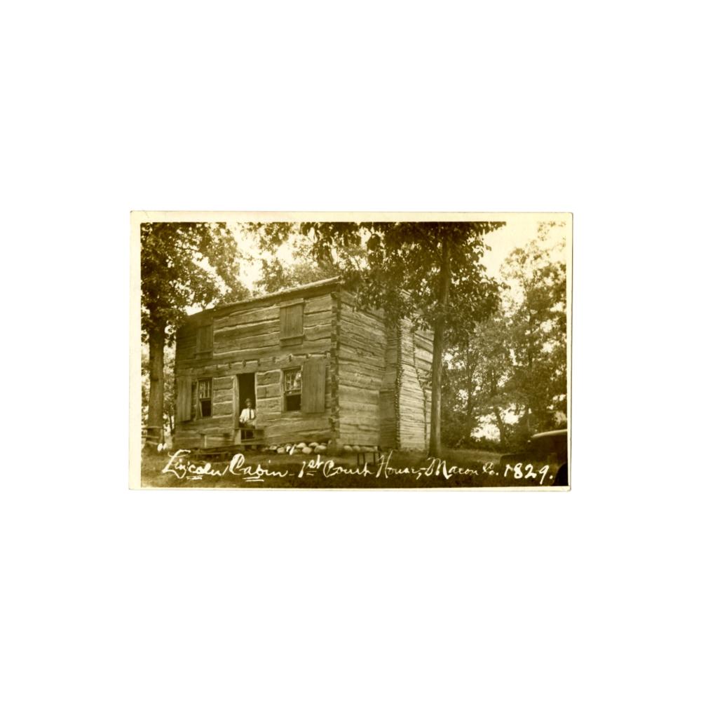 Image: Lincoln Cabin--1st Court House, Macon Co. 1829