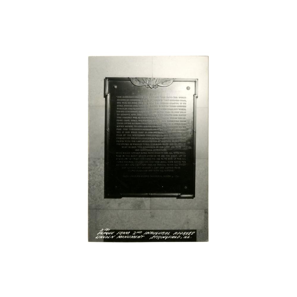 Image: Plaque from Second Inaugural Address, Lincoln Monument
