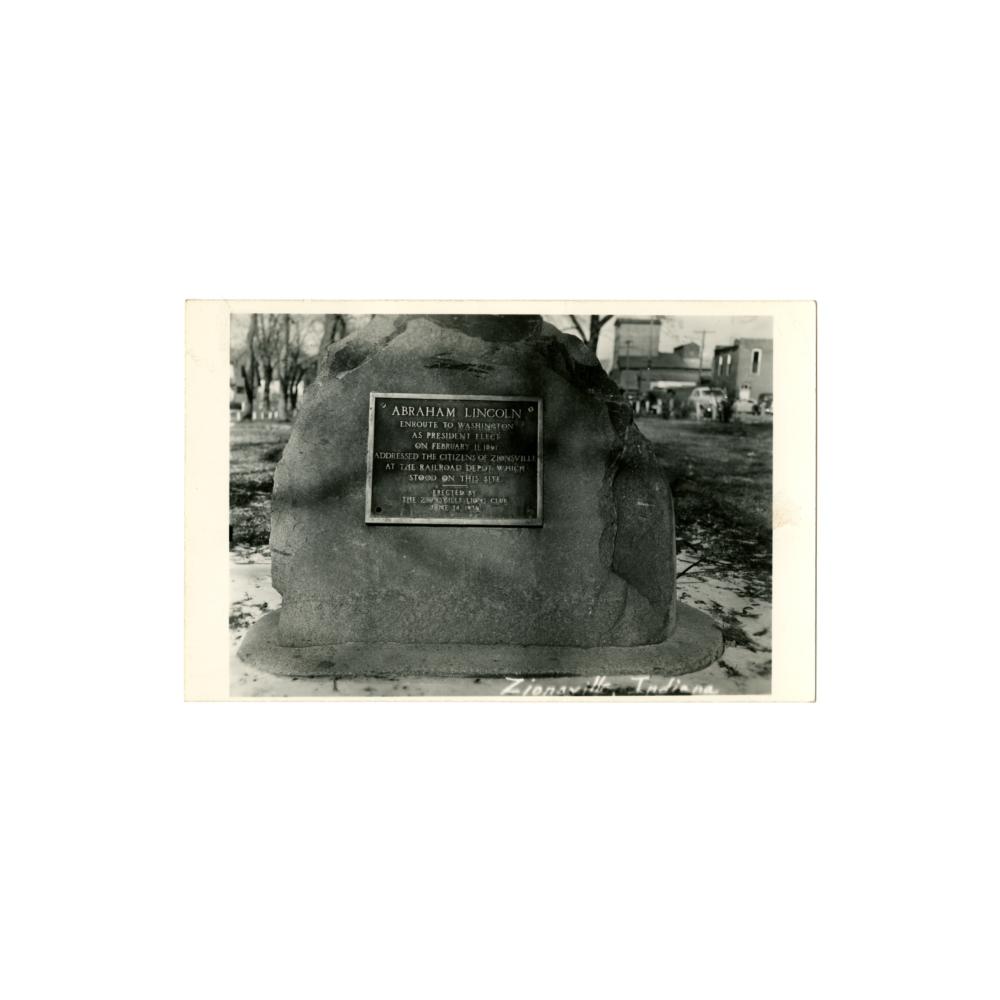 Image: Abraham Lincoln plaque, Zionsville, Indiana