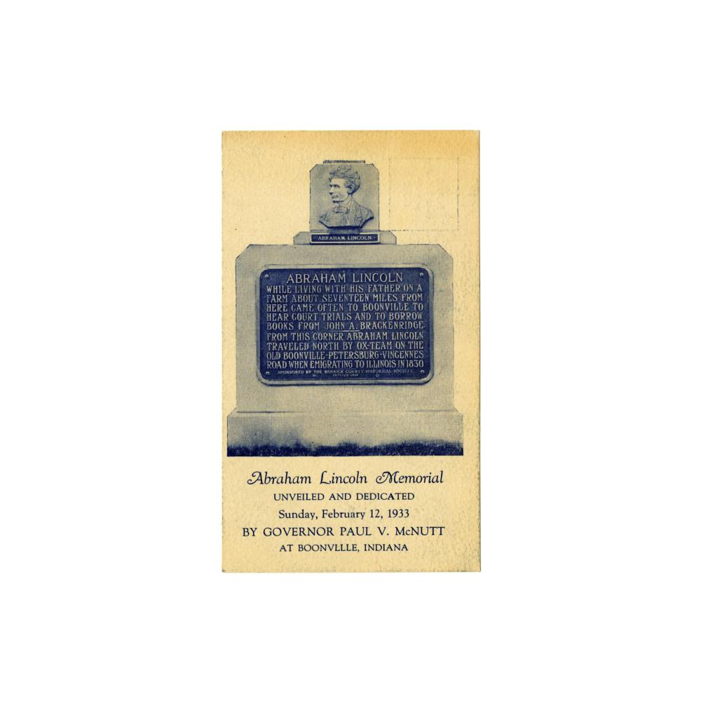 Image: Abraham Lincoln Memorial at Boonville, Indiana