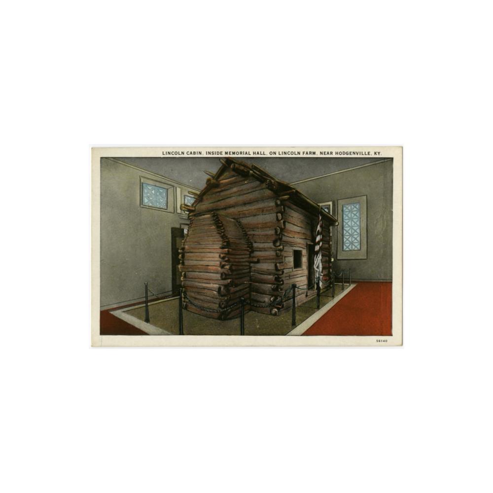 Image: Lincoln's Cabin inside Lincoln Memorial Hall, on Lincoln Farm, Near Hodgenville, Ky.
