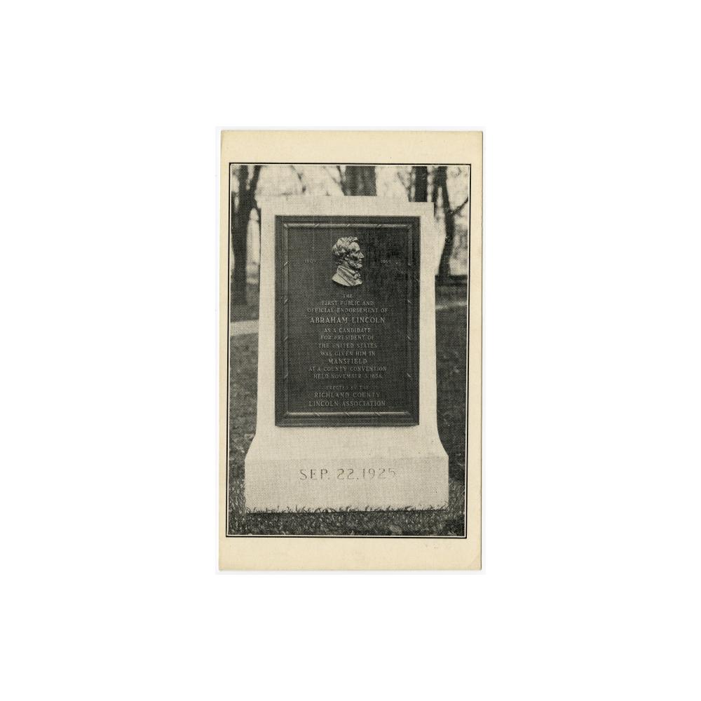 Image: Memorial Tablet , Mansfield, Ohio
