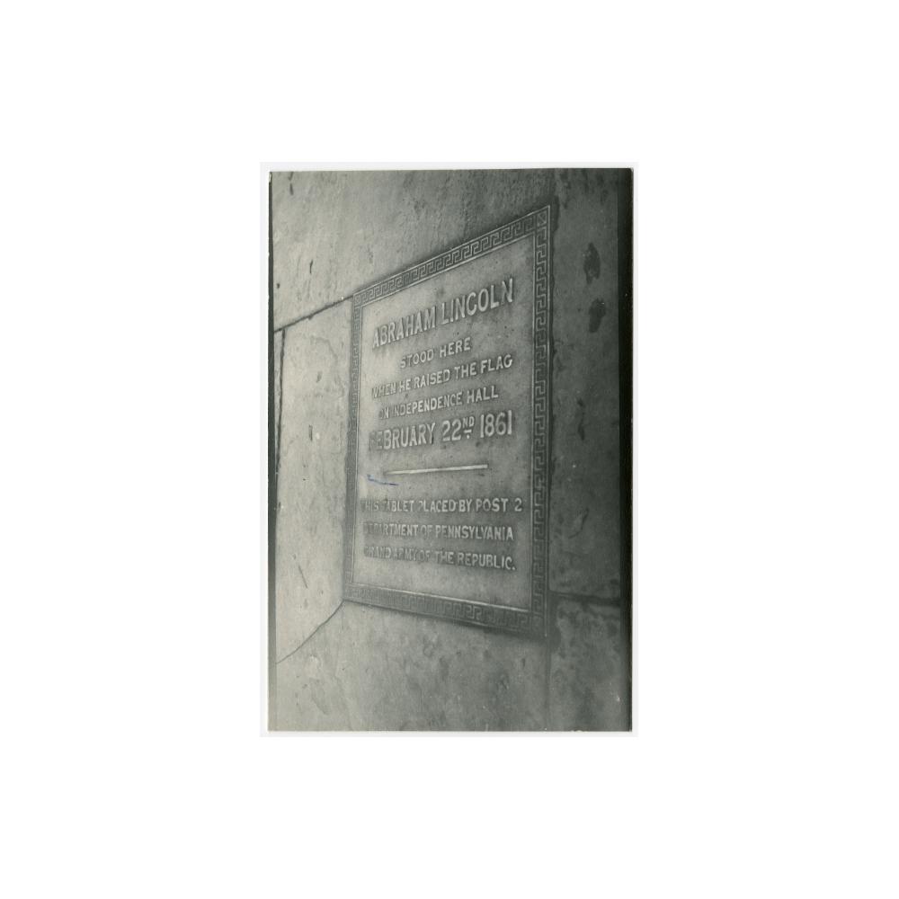 Image: Lincoln Memorial Plaque at Independence Hall