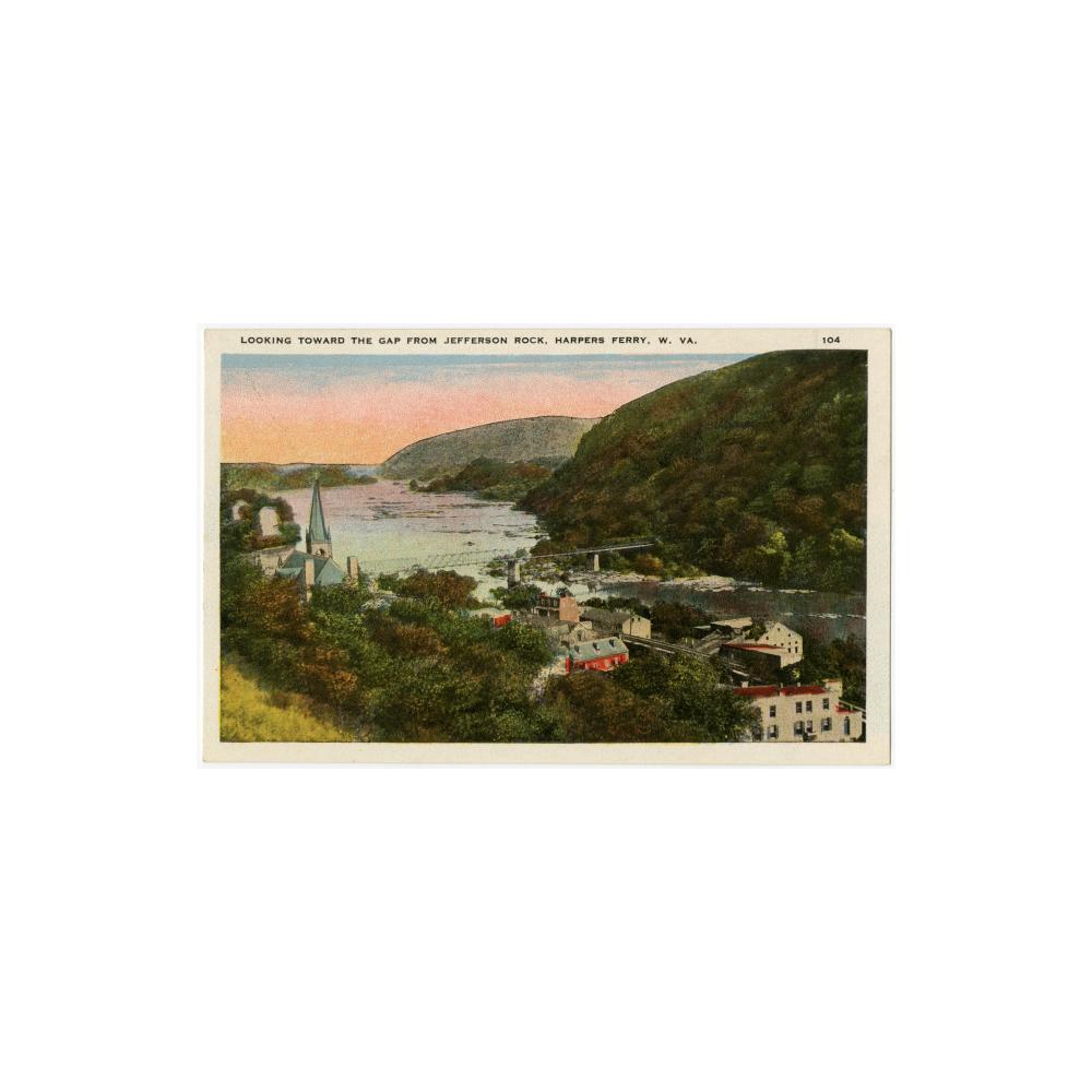 Image: Looking Toward the Gap from Jefferson Rock, Harper's Ferry, W. Va.