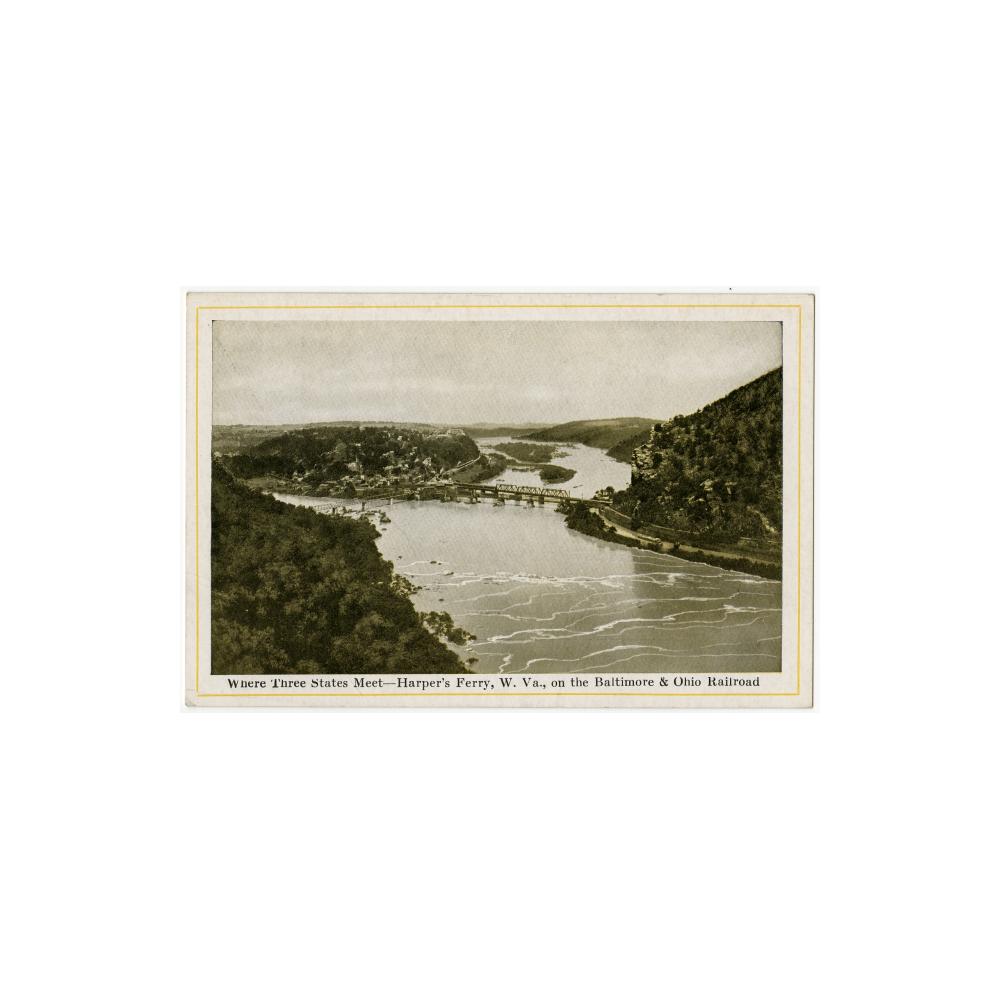 Image: Where Three States Meet--Harper's Ferry, W. Va., on the Baltimore & Ohio Railroad