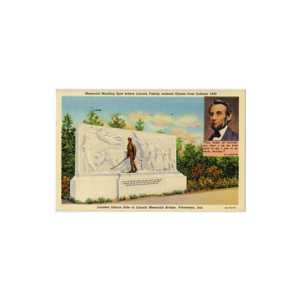 Image: Memorial Marking Spot Where Lincoln Family entered Illinois from Indiana 1830
