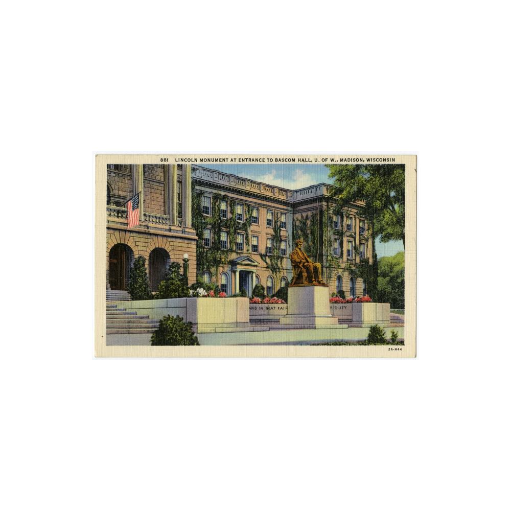 Image: Lincoln Monument at Entrance to Bascom Hall, U. of W., Madison, Wisconsin